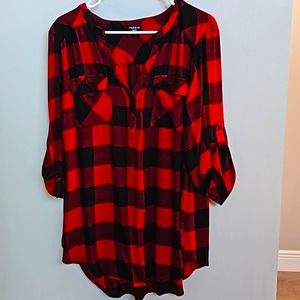 Torrid Red Flannel Blouse